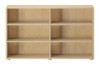 Lingo Natural 6 Shelf Bookcase Front View