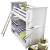 Daphne White Twin Bunk Beds for Girls shown with Optional Set of 2 Under Bed Storage Drawers