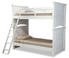 Daphne White Twin Bunk Beds for Girls Angled View