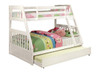 Bella White Twin over Full Bunk Bed shown with Optional Twin Trundle