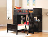 Delta Black Twin Loft Bed with Desk and Storage Room
