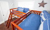 Annapurna Chestnut Sleeps 3 or 4 Loft Bunk Beds Top Bed Detail
