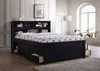 Beatrice White Bookcase Queen Captains Bed with Drawers on Both Sides (Shown in Black) Room