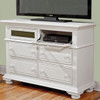 Seabrook Cottage White Entertainment Chest Drop Down Drawer Open