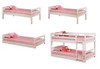 Wyatt White Twin 3 Tier Bunk Bed Separated Configurations