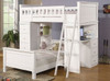 Kohler White Twin Loft Bed with Desk and Storage shown with Optional Twin Size Bottom Bed