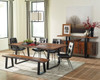 Olympic Dining Table shown with Optional Dining Chairs and Bench Room