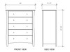 Bailey Natural 5 Drawer Chest Dimensions