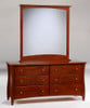 Eastwood Cherry 6 Drawer Dresser shown with Optional Vertical Mirror