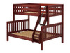Stella Chestnut Twin over Full Low Bunk Beds for Kids Slatted Ends