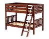 Stella Chestnut Twin over Twin Low Bunk Beds for Kids Slatted Ends