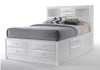 Manville White Bookcase King Size Bed with Storage