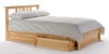Bailey Natural Platform Bed Frame with Headboard shown with Privacy Panel and Optional Set of 2 Underbed Storage Drawers