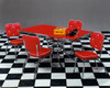 Betty Boop 1950's Retro Dinette Sets shown with Cola Red Formica Top and Baron Red Vinyl Chairs Room