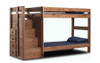 Hemet Mahogany Brown Twin Bunk Bed with Steps