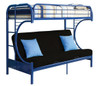 Cabot Blue Twin XL over Queen Futon Bunk Bed