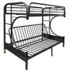 Cabot Black Twin XL over Queen Futon Bunk Bed Angled