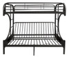 Cabot Black Twin XL over Queen Futon Bunk Bed Front View