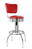 Libra Retro Swivel Bar Stool shown with Red Cracked Ice Vinyl
