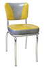 Skyline Retro Diner Chair with Yellow Cracked Ice & Grey Cracked Ice Vinyl (Custom Order)