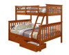 Park City Twin over Full Bunk Bed shown with Optional Set of 2 Underbed Storage Drawers
