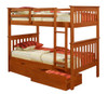 Park City Twin over Twin Bunk Bed shown with Optional Set of 2 Underbed Storage Drawers