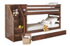 McCormick Road American Chestnut Twin over Twin Bunk Beds with Stairs shown with Optional Twin Trundle