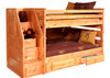 McCormick Road Caramel Twin over Twin Bunk Beds with Stairs shown with Optional Storage Drawers