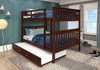 Weatherford Dark Cappuccino Full over Full Bunk Beds shown with Optional Twin Trundle Room