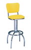 Hydra Retro Swivel Bar Stool shown with Bright Yellow Vinyl