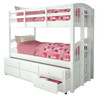 Candace White Twin over Twin Bunk Bed with Trundle