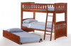 Eastwood Cherry Twin over Twin Bunk Beds shown with Optional Twin Trundle Out