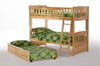 Bailey Natural Twin over Twin Bunk Beds with Optional Twin Trundle Out