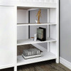 Chelsea White Twin Size Storage Loft Bed with Stairs Shelf Detail