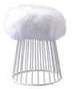 Sherpa Fur Round Ottoman