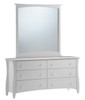 Hollywood White Vertical Mirror shown with Optional 6 Drawer Dresser