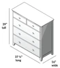 Chelsea White 5 Drawer Chest Dimensions