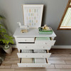 Chelsea White 5 Drawer Chest Front View Drawers Open Room
