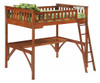 Eastwood Cherry Full Wood Loft Bed shown with Optional Full Length Desk