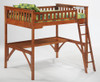 Eastwood Cherry Full Wood Loft Bed shown with Optional Full Length Desk
