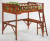 Eastwood Cherry Full Wood Loft Bed shown with Optional Corner Desk