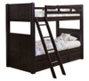 Foster Espresso Twin XL Bunk Beds shown with Optional XL Storage Trundle