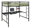 Sanders Black Metal Loft Bed with Desk