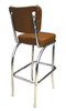 Caelum Retro Bar Stool Back shown with Chestnut Vinyl