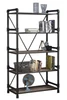 Atos 5 Shelf Pipe Metal and Wood Bookshelf