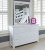 Chelsea White Tall Mirror shown with Optional Chelsea White 3 Drawer Chest Room