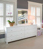 Chelsea White Tall Mirror shown with Optional Chelsea White 6 Drawer Dresser Room