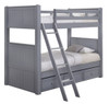 Moreno Grey Twin over Twin Bunk Beds with Stairs (Stairs not pictured) shown with Optional Storage Trundle