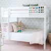 Lily White Queen over Queen Bunk Bed Right Side Angled View Room