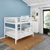 Lily White Queen over Queen Bunk Bed Left Side Angled View Room